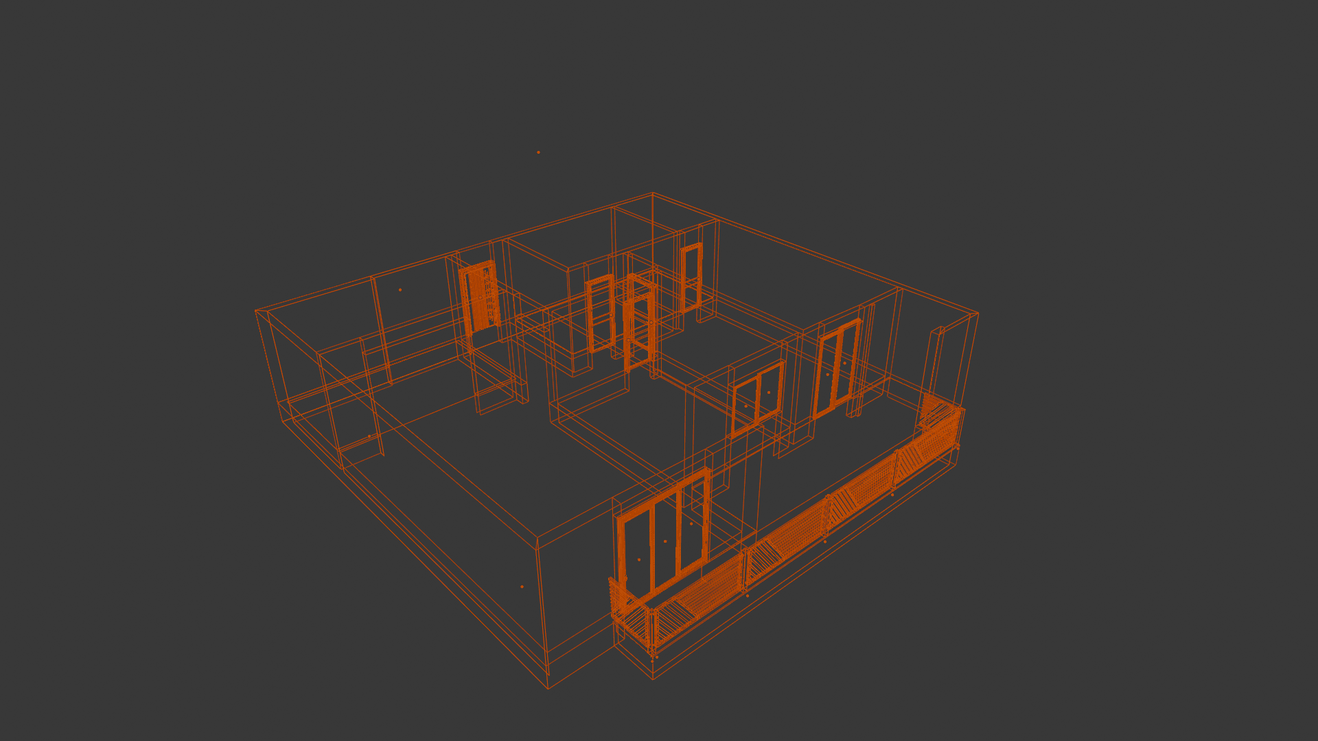 Technical wireframe of the complete residential section