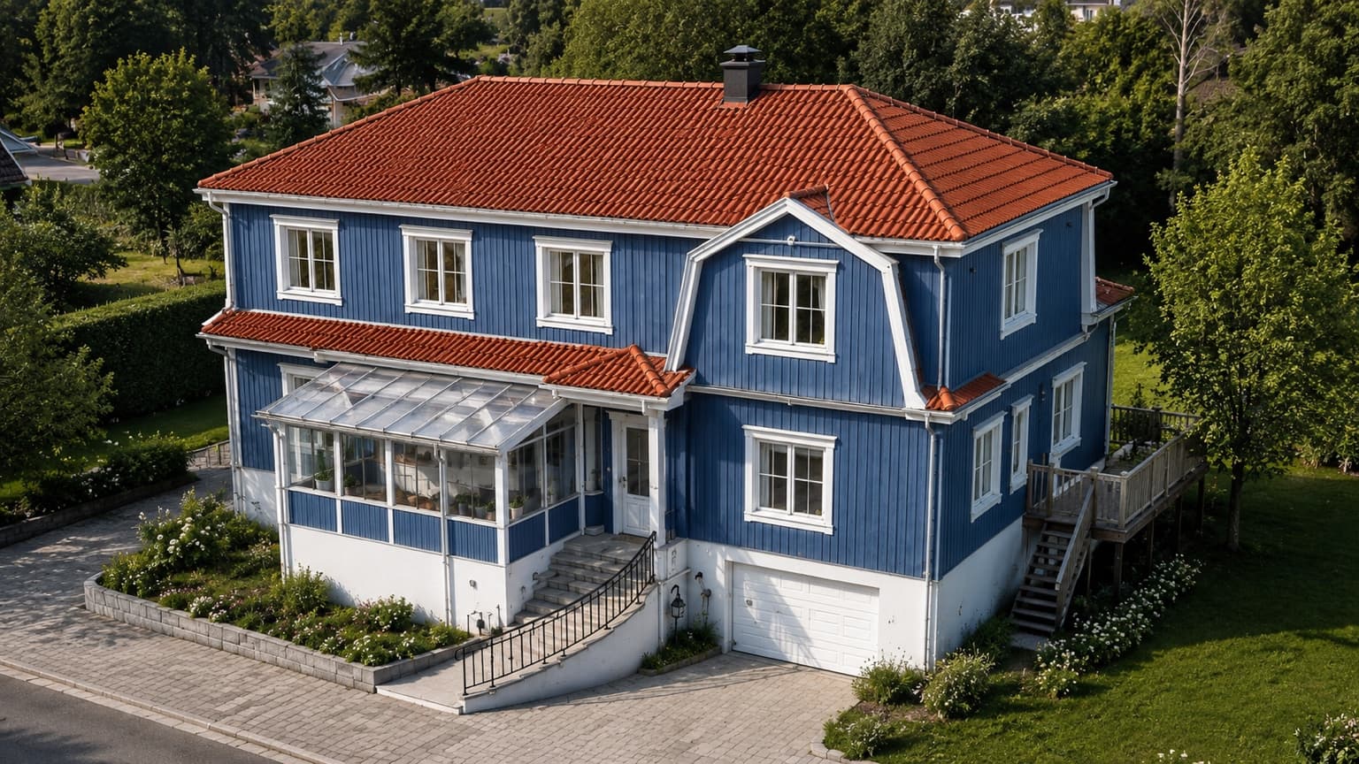 Final visualization of a private villa extension in Sundbyberg, Sweden